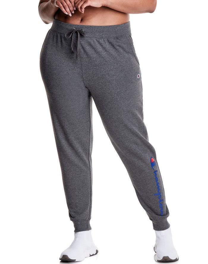 Jogger Champion Mujer - Plus Powerblend Fleece Script Logo ( Gris Oscuro ) 0623195-CG